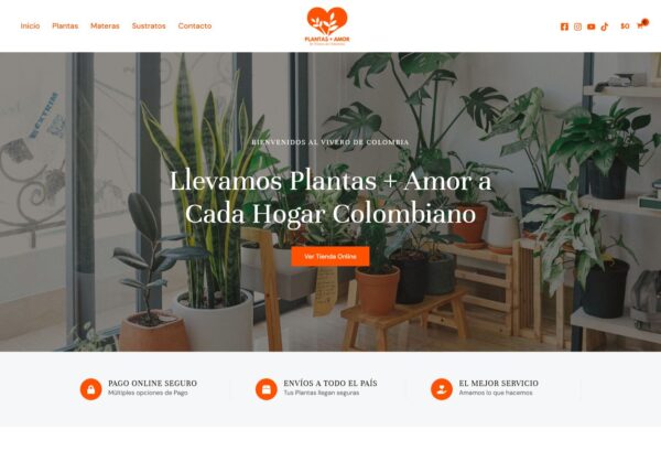 Tienda Online Prediseñada de Plantas y Materas